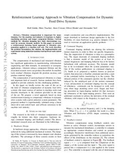Reinforcement Learning Approach to Vibration Compensation for Dynamic
  Feed Drive Systems