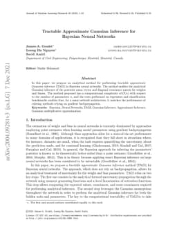 Tractable Approximate Gaussian Inference for Bayesian Neural Networks