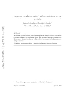 Improving correlation method with convolutional neural networks