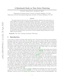 A Benchmark Study on Time Series Clustering
