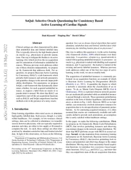 SoQal: Selective Oracle Questioning for Consistency Based Active
  Learning of Cardiac Signals