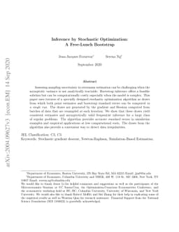 Inference by Stochastic Optimization: A Free-Lunch Bootstrap