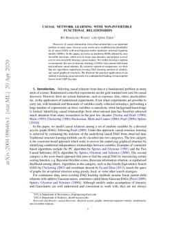 Causal network learning with non-invertible functional relationships
