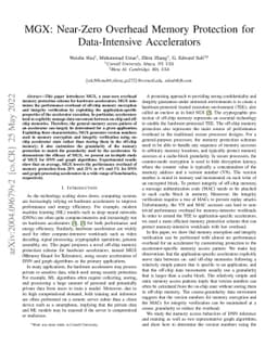 MGX: Near-Zero Overhead Memory Protection for Data-Intensive
  Accelerators