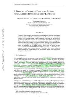 A Data and Compute Efficient Design for Limited-Resources Deep Learning