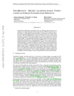 TrueBranch: Metric Learning-based Verification of Forest Conservation
  Projects