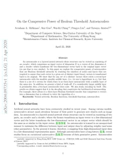 On the Compressive Power of Boolean Threshold Autoencoders