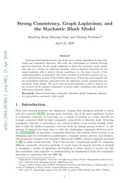 Strong Consistency, Graph Laplacians, and the Stochastic Block Model