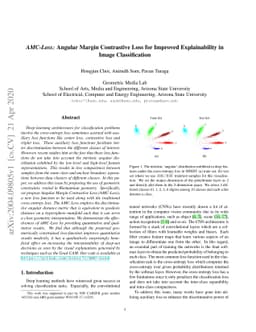 AMC-Loss: Angular Margin Contrastive Loss for Improved Explainability in
  Image Classification