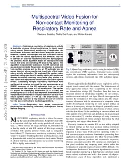 Multispectral Video Fusion for Non-contact Monitoring of Respiratory
  Rate and Apnea