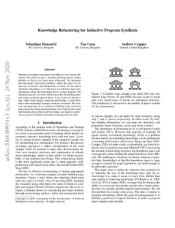 Knowledge Refactoring for Inductive Program Synthesis