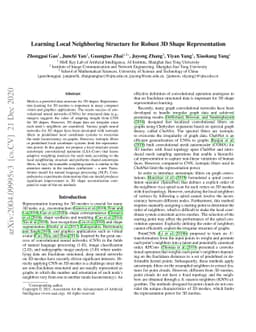 Learning Local Neighboring Structure for Robust 3D Shape Representation
