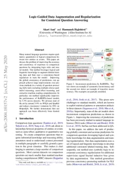Logic-Guided Data Augmentation and Regularization for Consistent
  Question Answering