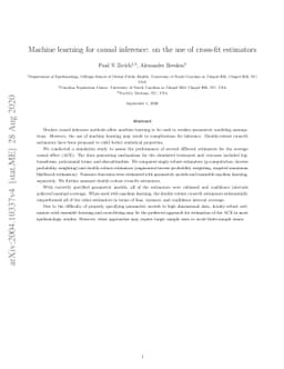 Machine learning for causal inference: on the use of cross-fit
  estimators