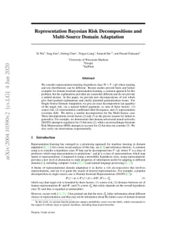 Representation Bayesian Risk Decompositions and Multi-Source Domain
  Adaptation