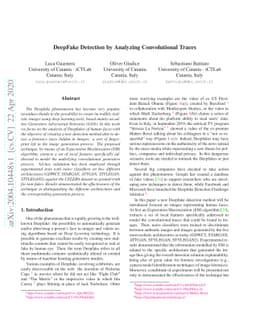 DeepFake Detection by Analyzing Convolutional Traces