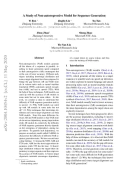 A Study of Non-autoregressive Model for Sequence Generation