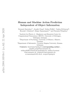 Human and Machine Action Prediction Independent of Object Information