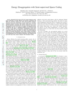 Energy Disaggregation with Semi-supervised Sparse Coding