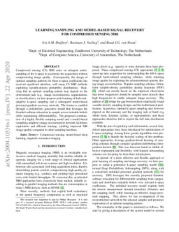 Learning Sampling and Model-Based Signal Recovery for Compressed Sensing
  MRI