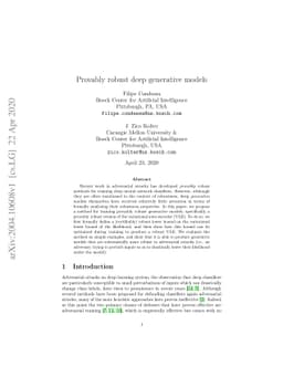 Provably robust deep generative models