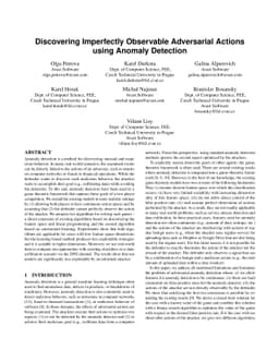 Discovering Imperfectly Observable Adversarial Actions using Anomaly
  Detection