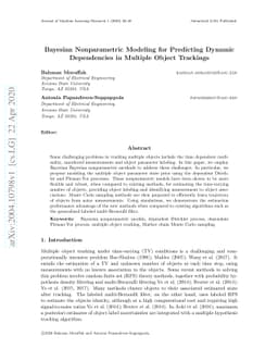 Bayesian nonparametric modeling for predicting dynamic dependencies in
  multiple object tracking