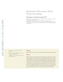 Syntactic Structure from Deep Learning
