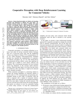 Cooperative Perception with Deep Reinforcement Learning for Connected
  Vehicles