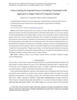Active Learning for Gaussian Process Considering Uncertainties with
  Application to Shape Control of Composite Fuselage