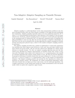 Non-Adaptive Adaptive Sampling on Turnstile Streams