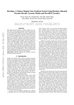 ByteSing: A Chinese Singing Voice Synthesis System Using Duration
  Allocated Encoder-Decoder Acoustic Models and WaveRNN Vocoders