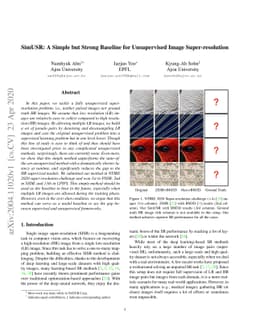 SimUSR: A Simple but Strong Baseline for Unsupervised Image
  Super-resolution