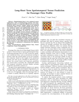 Long-Short Term Spatiotemporal Tensor Prediction for Passenger Flow
  Profile