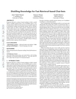 Distilling Knowledge for Fast Retrieval-based Chat-bots