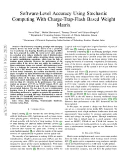 Software-Level Accuracy Using Stochastic Computing With
  Charge-Trap-Flash Based Weight Matrix