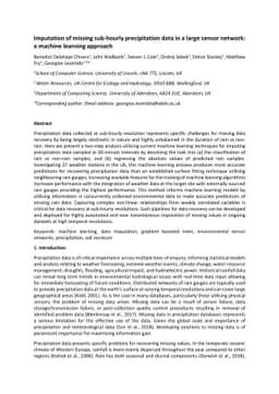 Imputation of missing sub-hourly precipitation data in a large sensor
  network: a machine learning approach