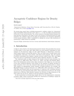Asymptotic Confidence Regions for Density Ridges