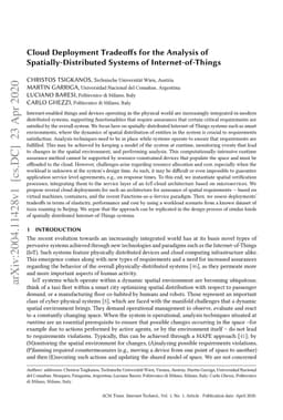 Cloud Deployment Tradeoffs for the Analysis of Spatially-Distributed
  Systems of Internet-of-Things