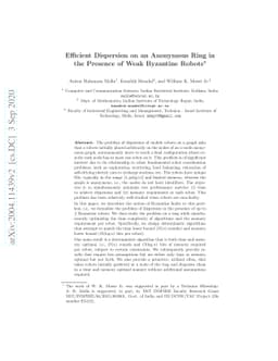 Efficient Dispersion on an Anonymous Ring in the Presence of Weak
  Byzantine Robots