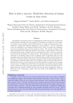 How to find a unicorn: a novel model-free, unsupervised anomaly
  detection method for time series