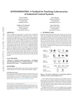 KYPO4INDUSTRY: A Testbed for Teaching Cybersecurity of Industrial
  Control Systems