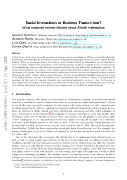 Social Interactions or Business Transactions? What customer reviews
  disclose about Airbnb marketplace