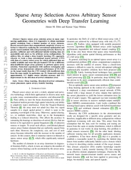 Sparse Array Selection Across Arbitrary Sensor Geometries with Deep
  Transfer Learning