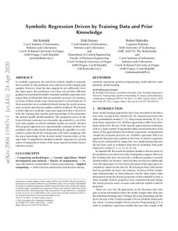 Symbolic Regression Driven by Training Data and Prior Knowledge