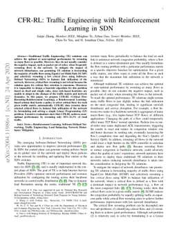 CFR-RL: Traffic Engineering with Reinforcement Learning in SDN