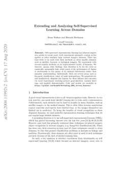 Extending and Analyzing Self-Supervised Learning Across Domains