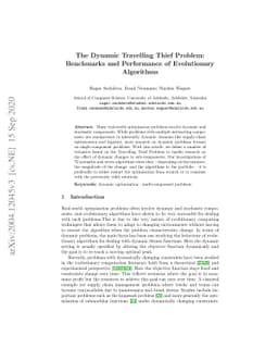 The Dynamic Travelling Thief Problem: Benchmarks and Performance of
  Evolutionary Algorithms
