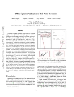 Offline Signature Verification on Real-World Documents