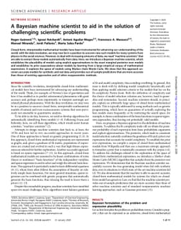 A Bayesian machine scientist to aid in the solution of challenging
  scientific problems